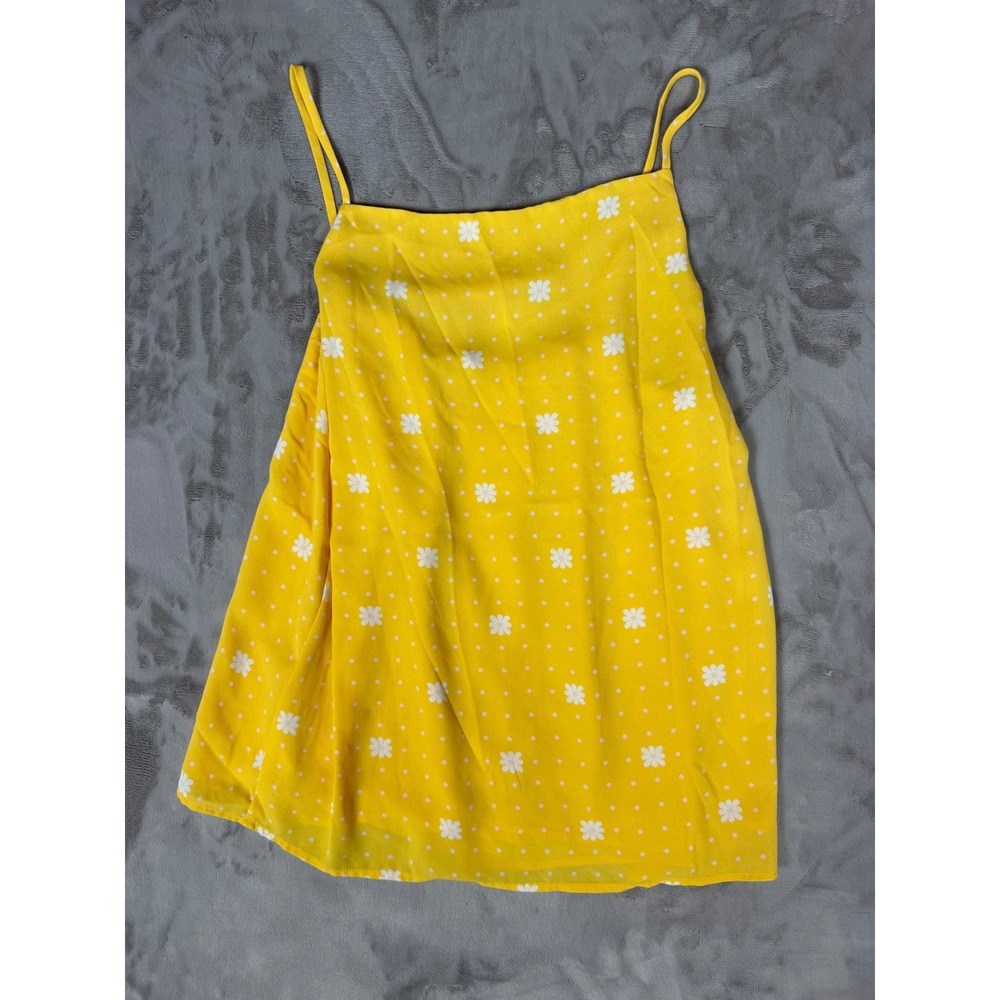 Loft Outlet Yellow Daisy Polka Dot Cami Spaghetti Strap Tank Top Small